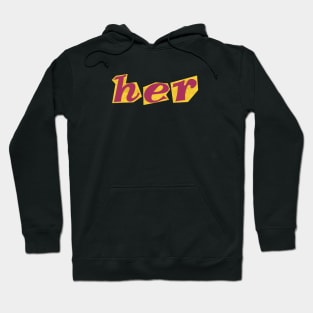 “HER” Magazine Letter Design Hoodie